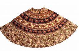 Cotton Skirt Beige Red and Black 32"